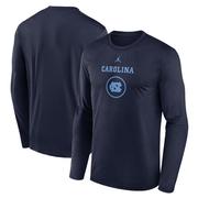 UNC Jordan Brand Courtside Dri-Fit Practice Long Sleeve Tee